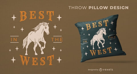 West horse throw pillow design