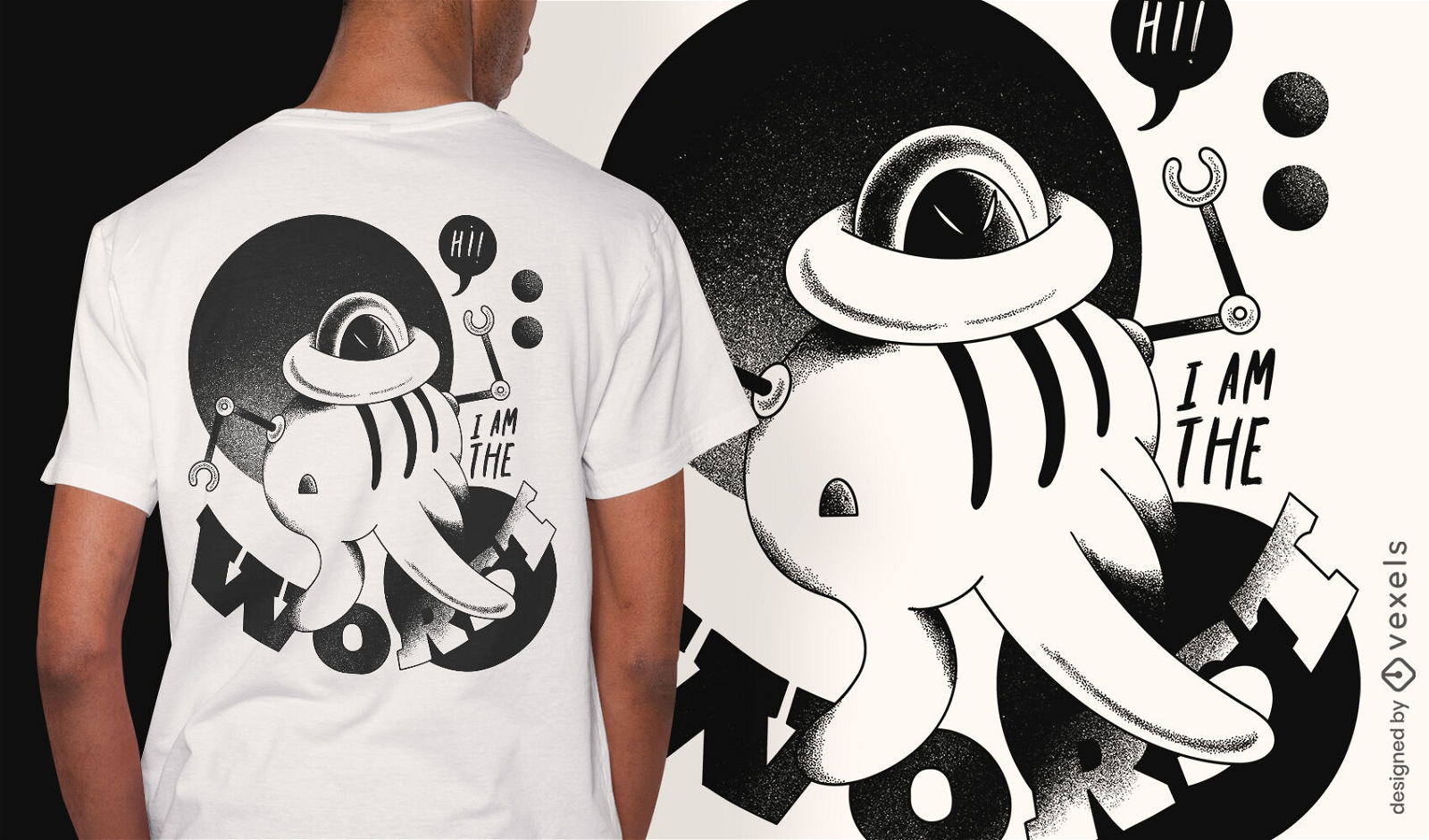 Roboter-Alien-Monster-T-Shirt-Design