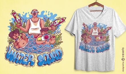 Diseño de camiseta del festival del agua de Songkran.