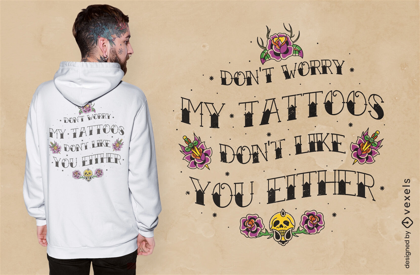 Tattoos funny quote t-shirt design