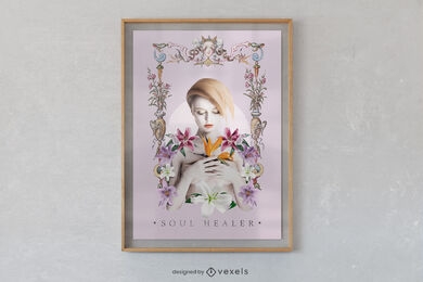 Woman soul healer poster design