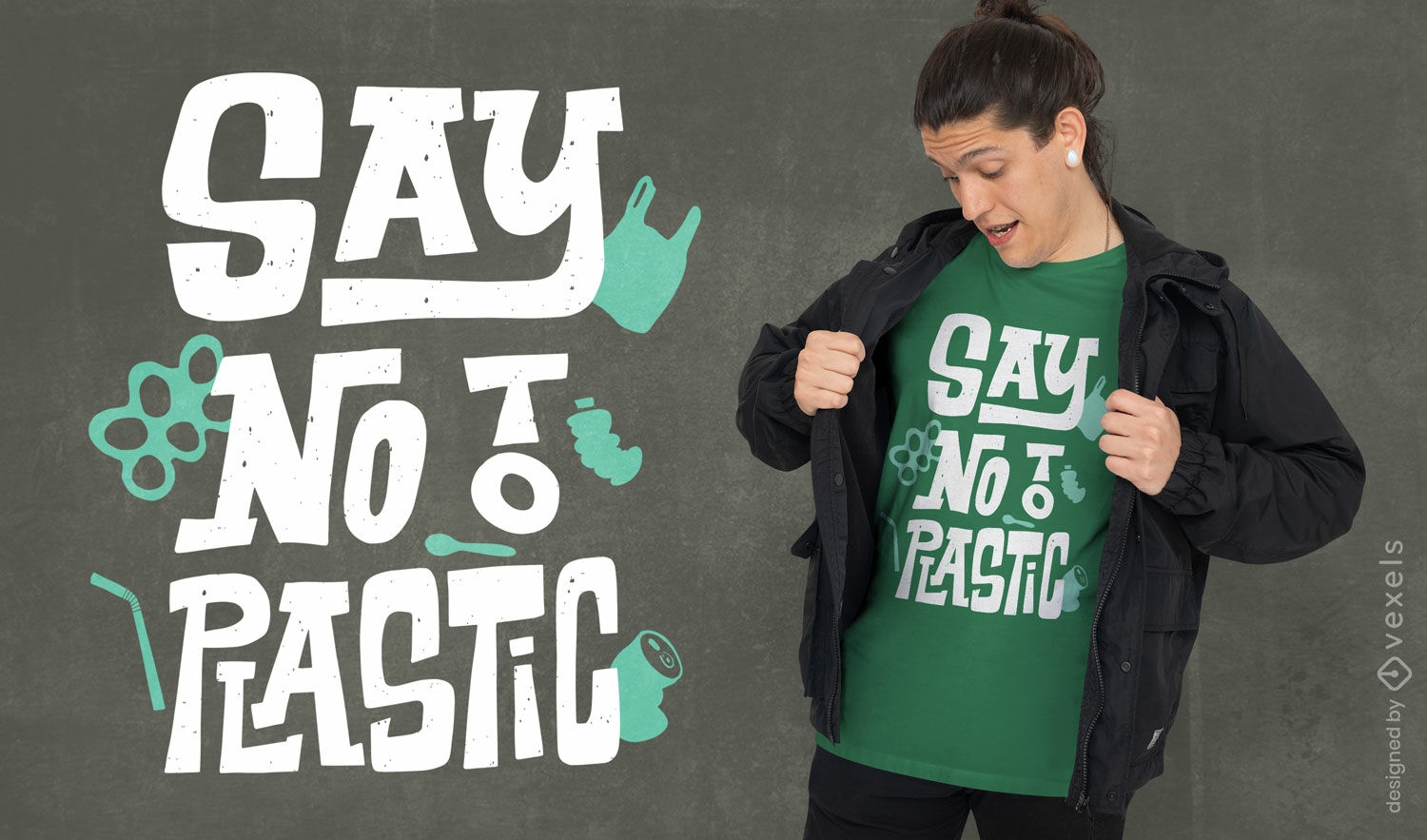 Say no to plastic t-shirt deisgn