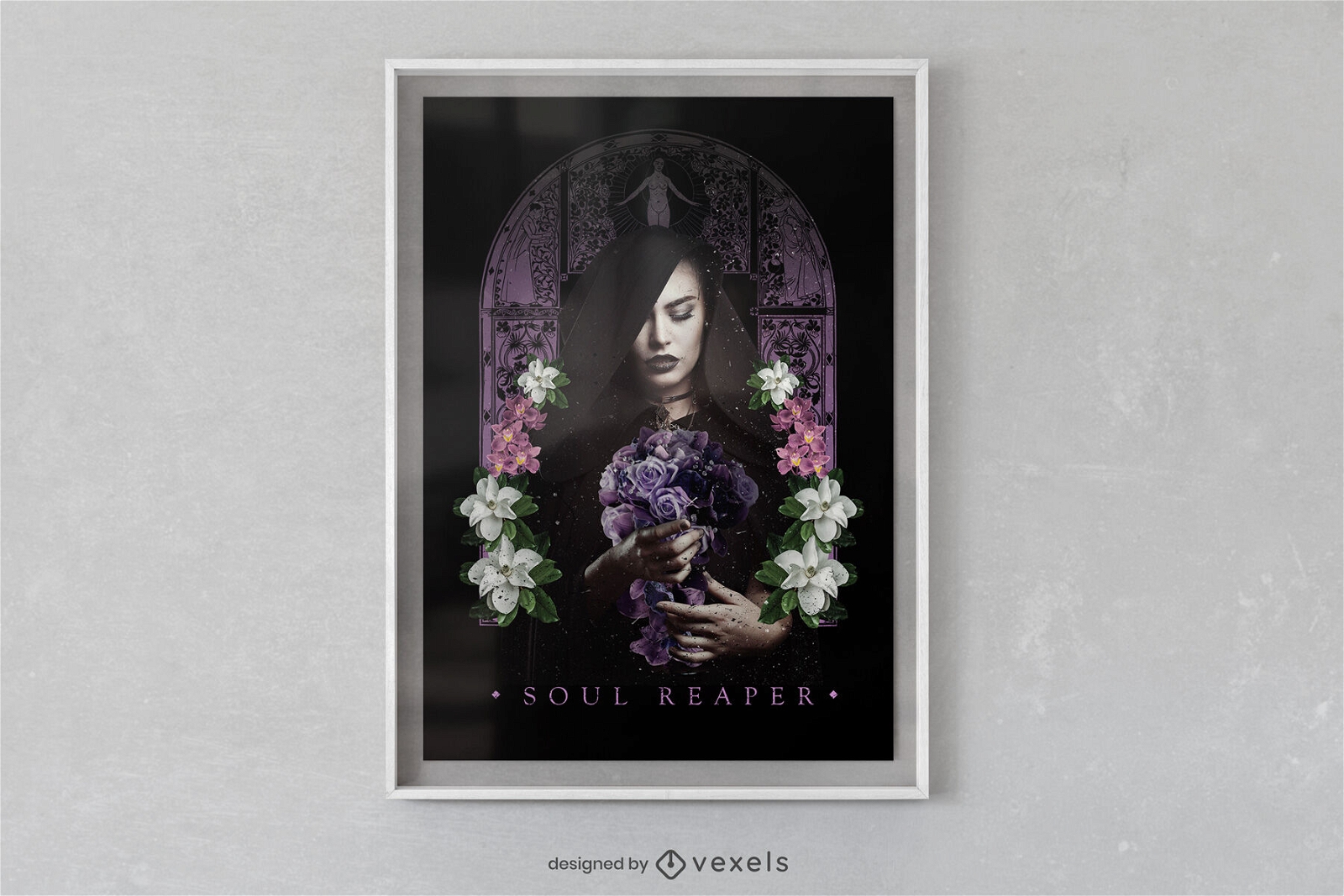 Diseño de cartel de mujer soul reaper