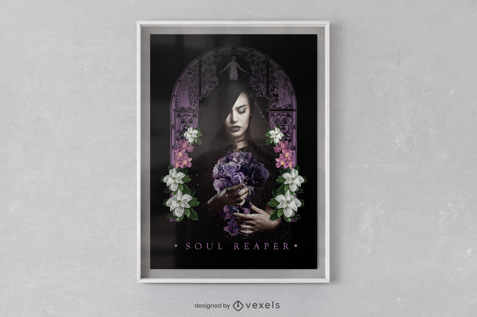 Diseño de cartel de mujer soul reaper