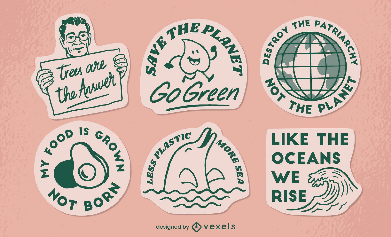 Ecology quotes stickers set