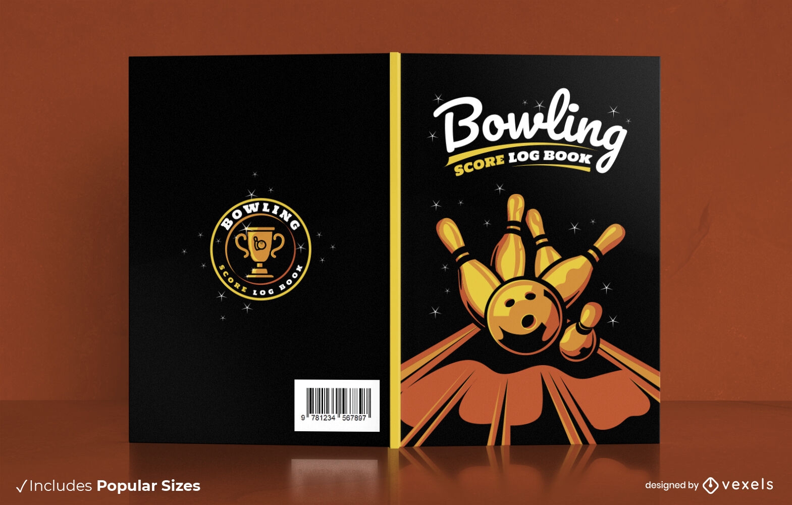 Bowling score log book cover design
