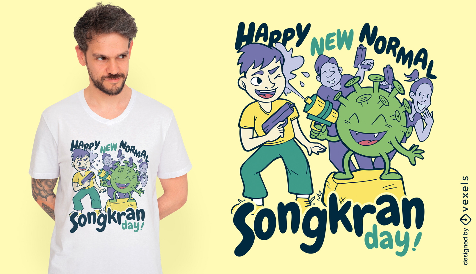 Diseño de camiseta del festival de tailandia de songkran