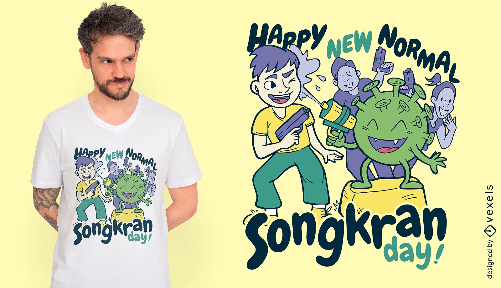 Songkran thailand festival t-shirt design