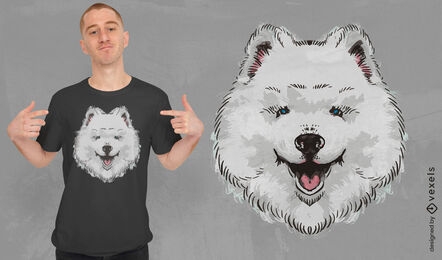 Design de camiseta de cachorro fofo samoiedo