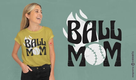 Diseño de camiseta de mamá de béisbol.