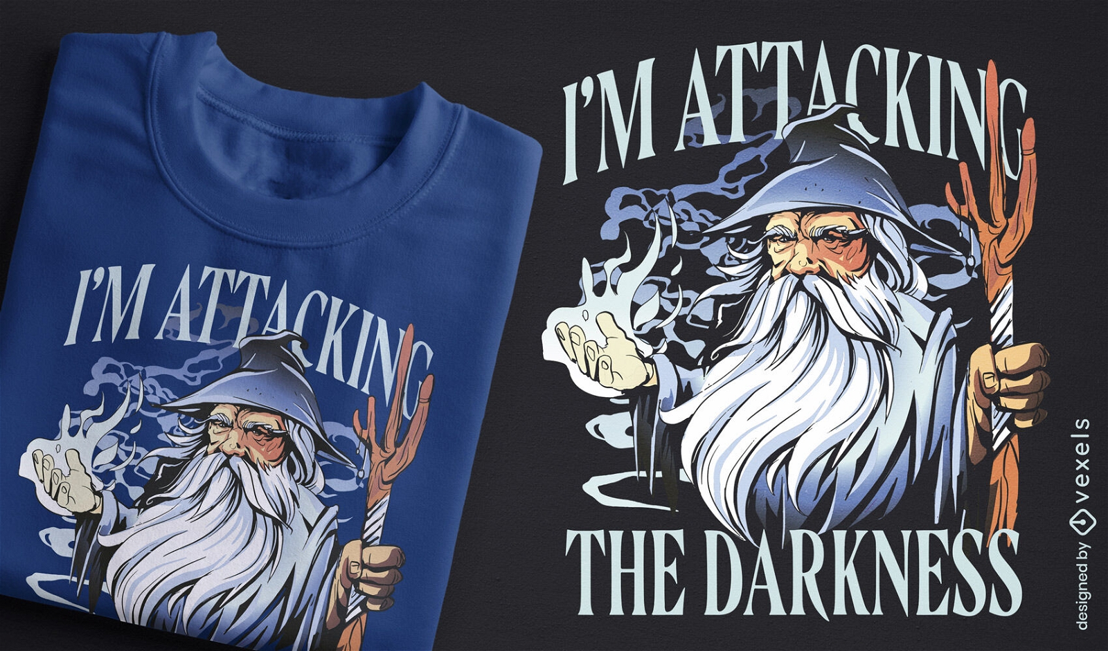 Diseño de camiseta de mago de la oscuridad.