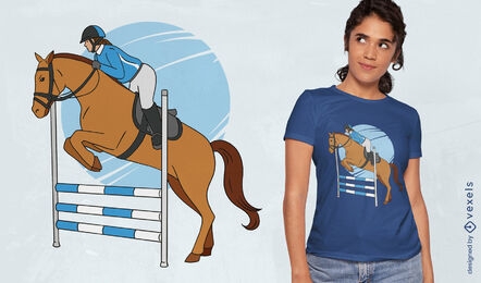 Pferdespringen Reiter-T-Shirt-Design
