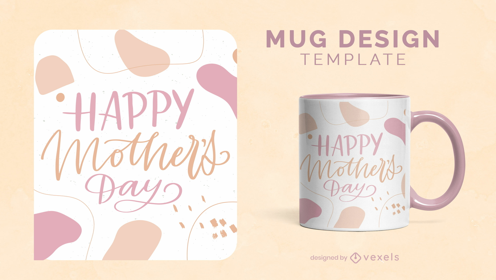 Mother's day organic abstract mug design