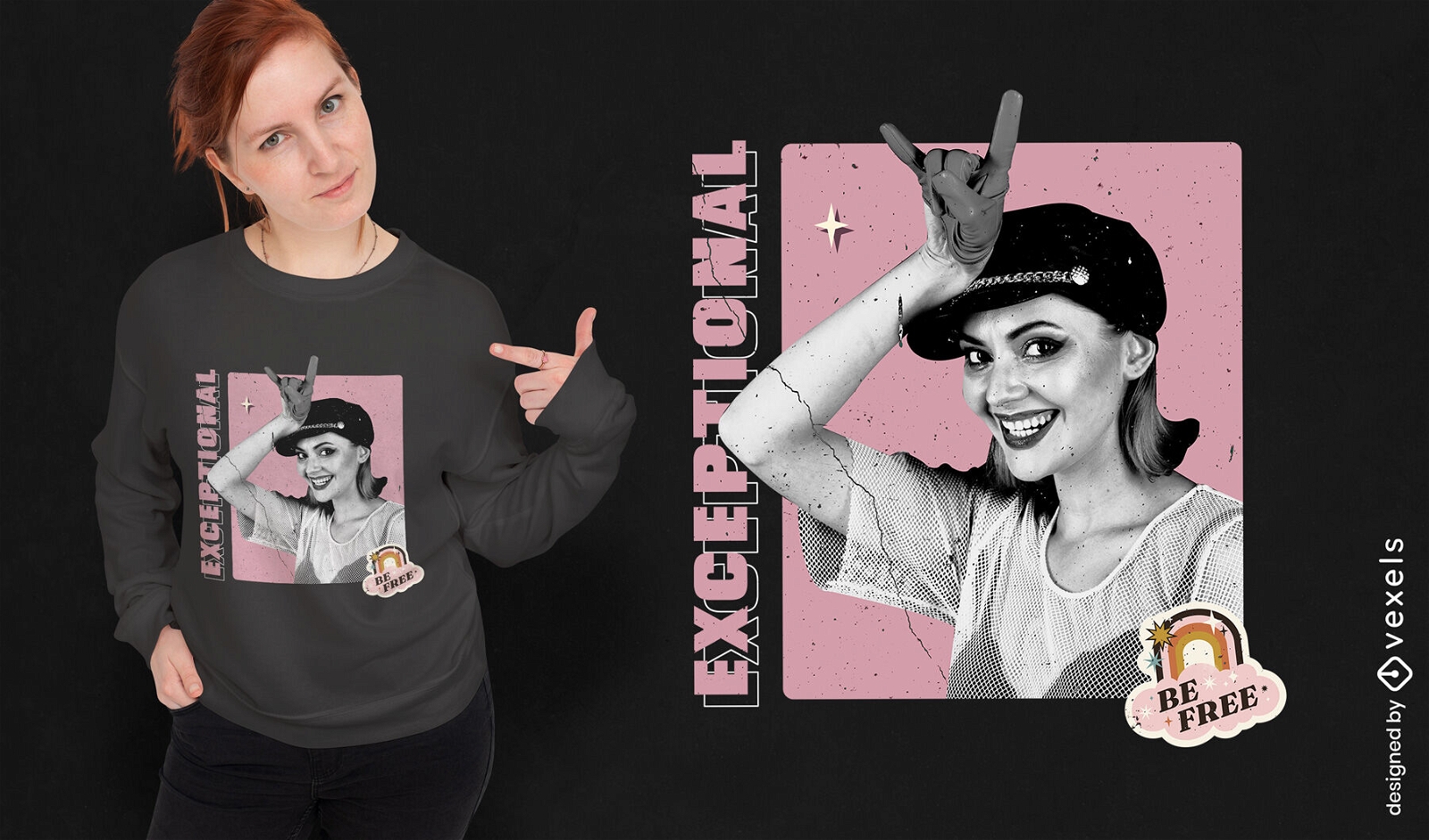 Be free woman t-shirt design