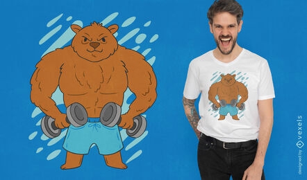 Gym bear with muscles t-shirt design