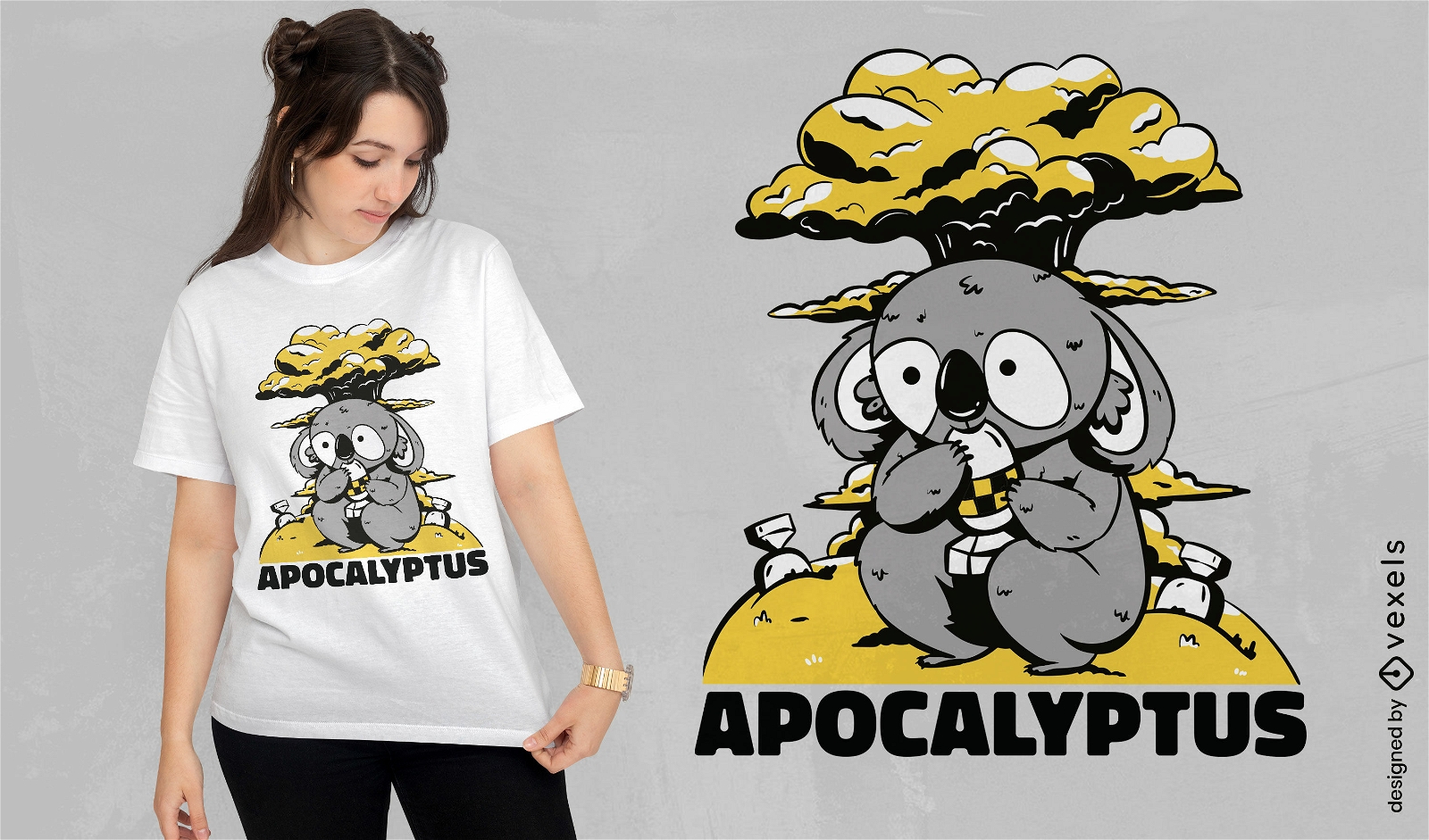 Design de camiseta de coala nuclear