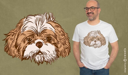 Diseño de camiseta de perro Shihtzu