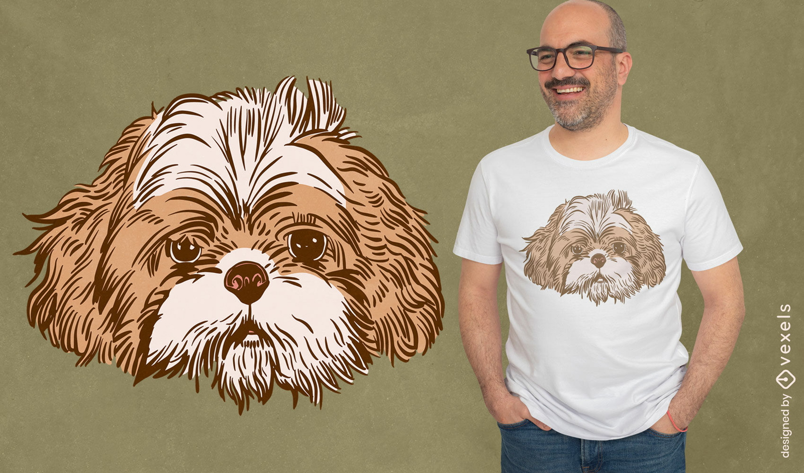 Design de camiseta de cachorro Shihtzu