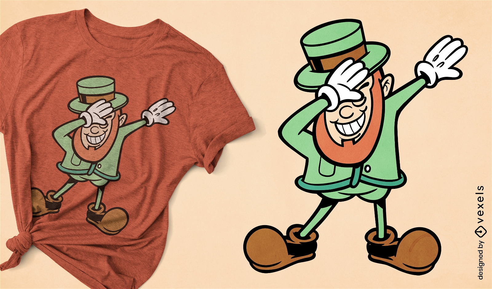 Dabbing leprechaun gnome t-shirt design