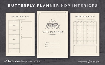 Butterfly Diary Design Template KDP
