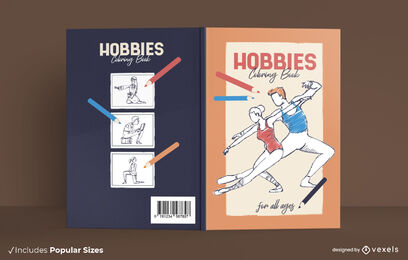 Diseño de portada de libro para colorear de baile de pasatiempos