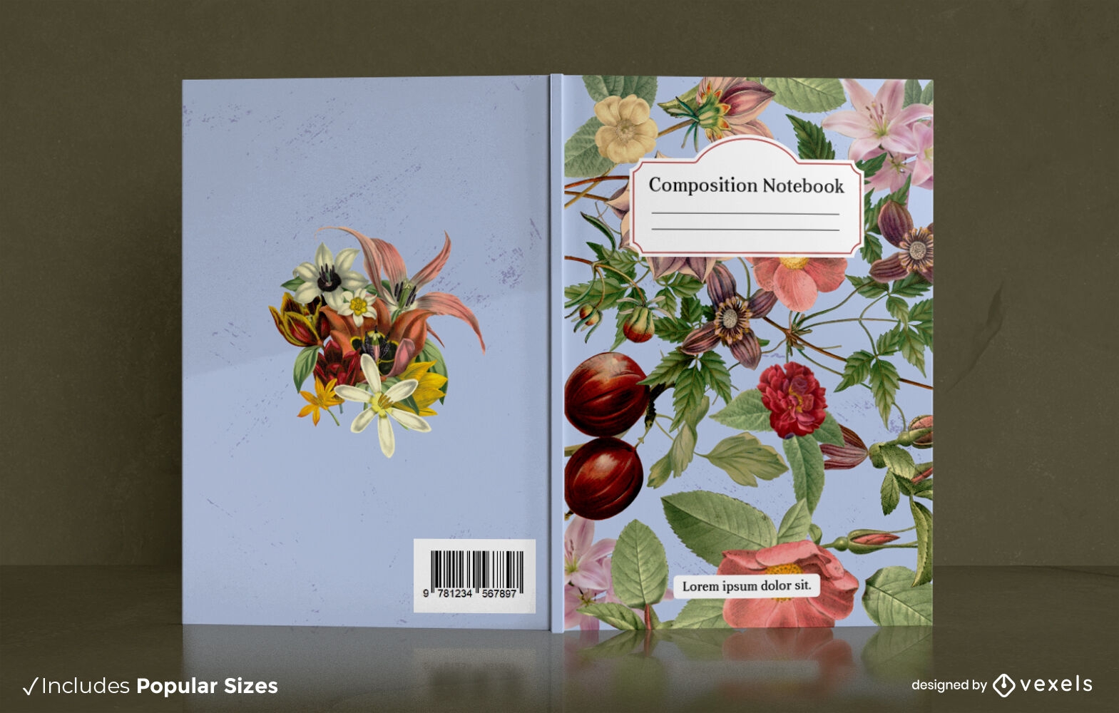 Diseño de portada de libro vintage botánico