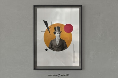 Design de cartaz de cavalheiro geométrico