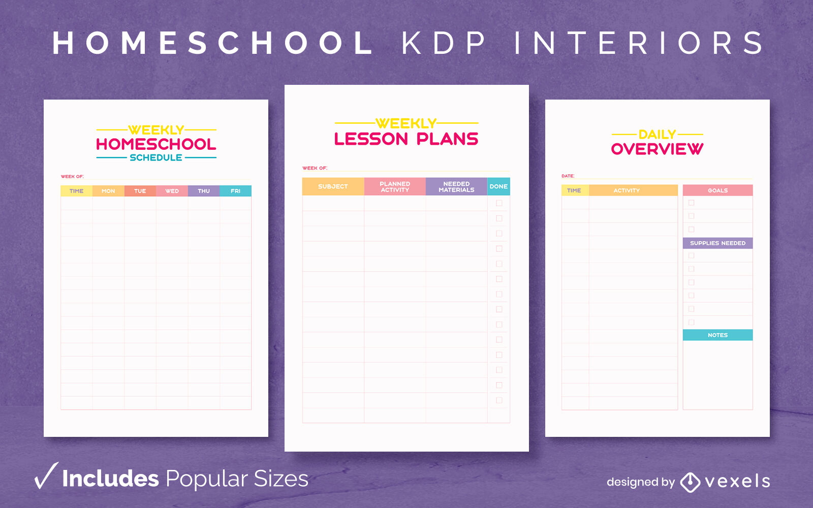 Design de páginas interiores kdp para educação em casa