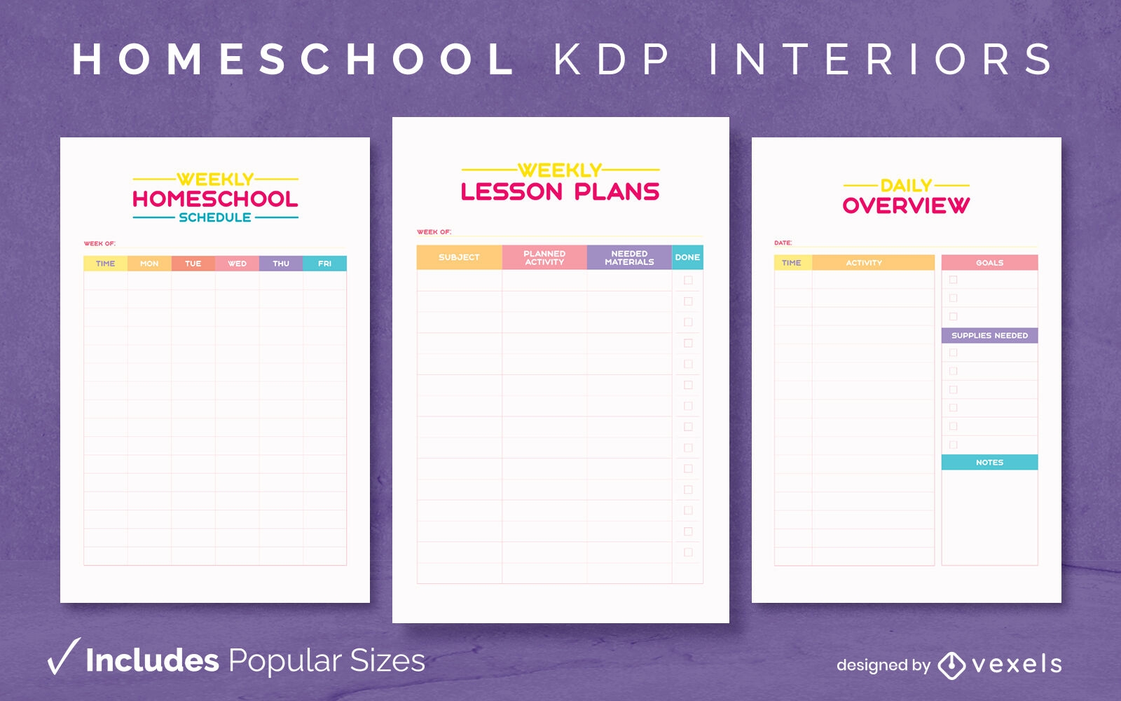 Homeschool kdp interior pages design