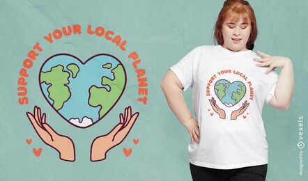 Apoie o design da sua camiseta do planeta
