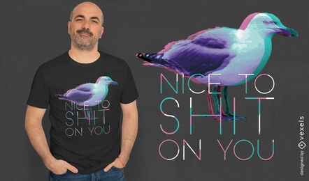 Lustiges T-Shirt Design des Seemöwenvogeltiers