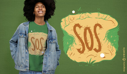 Diseño de camiseta SOS de búnker de golf.