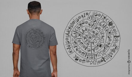 Design de camiseta de disco de Phaistos