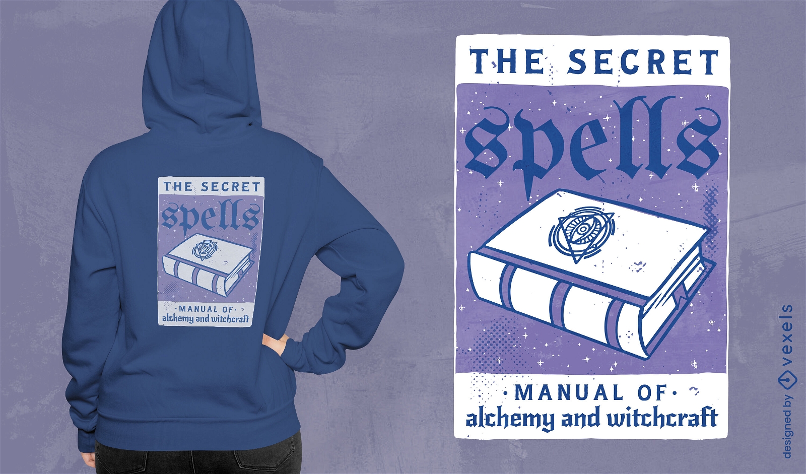 Design de camiseta de livro de feitiços secretos