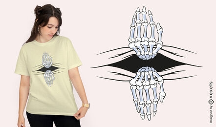 Skull hands t-shirt design