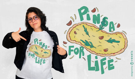 Pinsa comida romana sabroso diseño de camiseta.