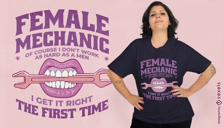 Weibliches Automechaniker-T-Shirt Design
