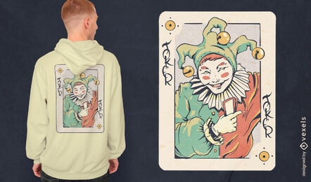 Happy joker playing card t-shirt design