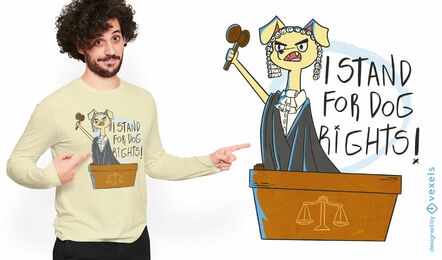 Design de t-shirt de desenho animado de juiz de cão