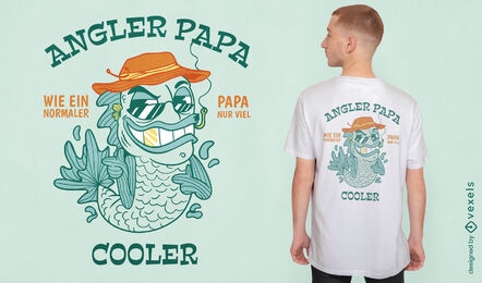 Cartoon-Fisch mit Sonnenbrillen-T-Shirt-Design