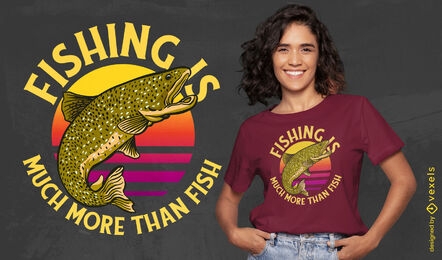Forellenfische, die aus dem Wasser springen, T-Shirt-Design