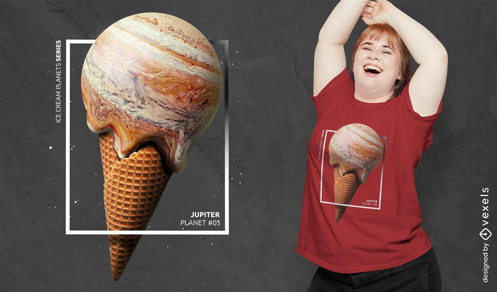 Design de t-shirt do planeta sorvete J?piter