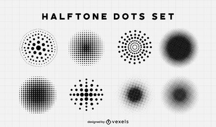 Textured dots geometric shapes illusion set