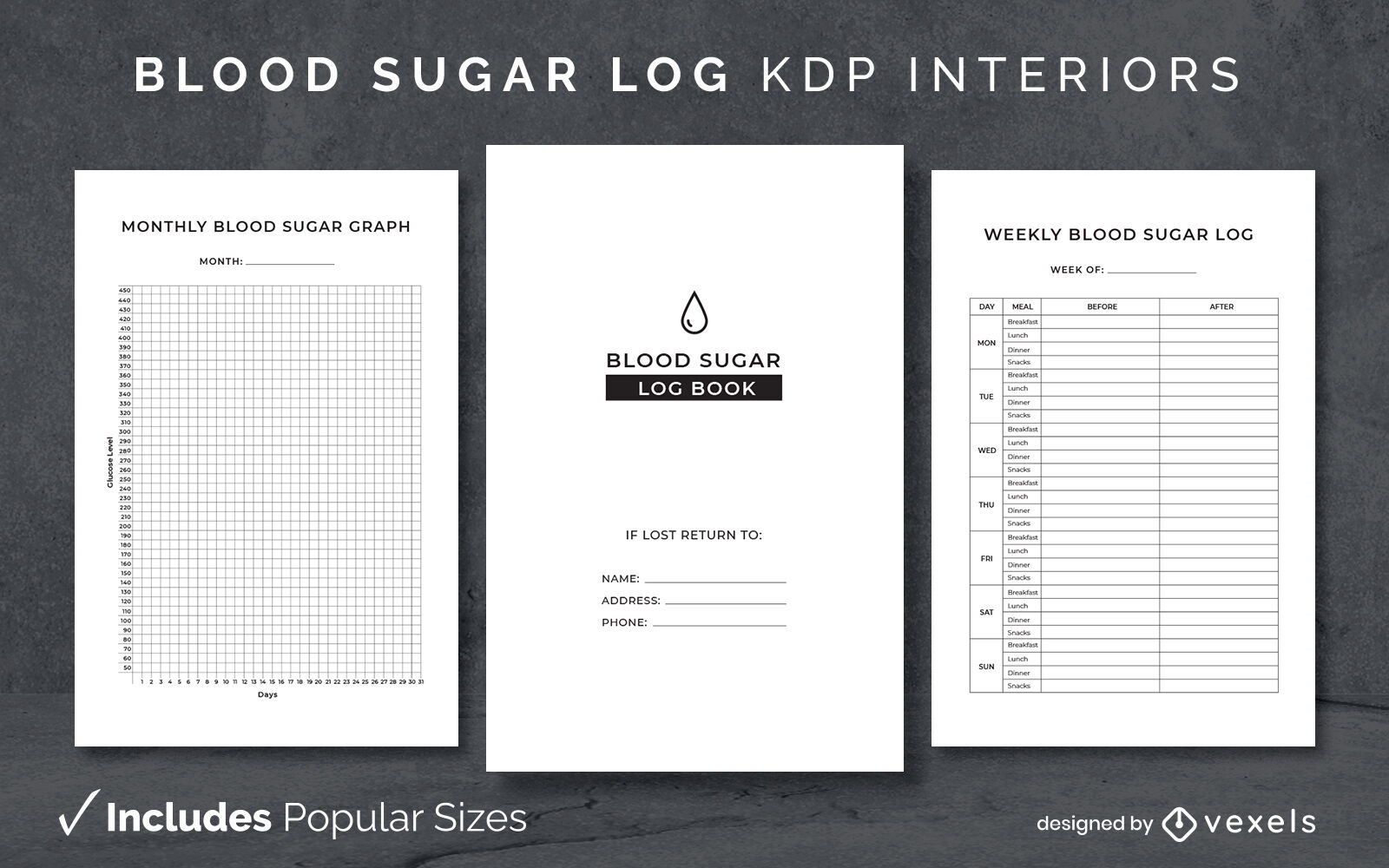 Designvorlage für tägliche Diabetesprotokolle KDP