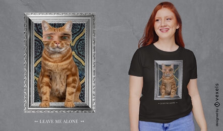 Diseño de camiseta psd de retrato de gato