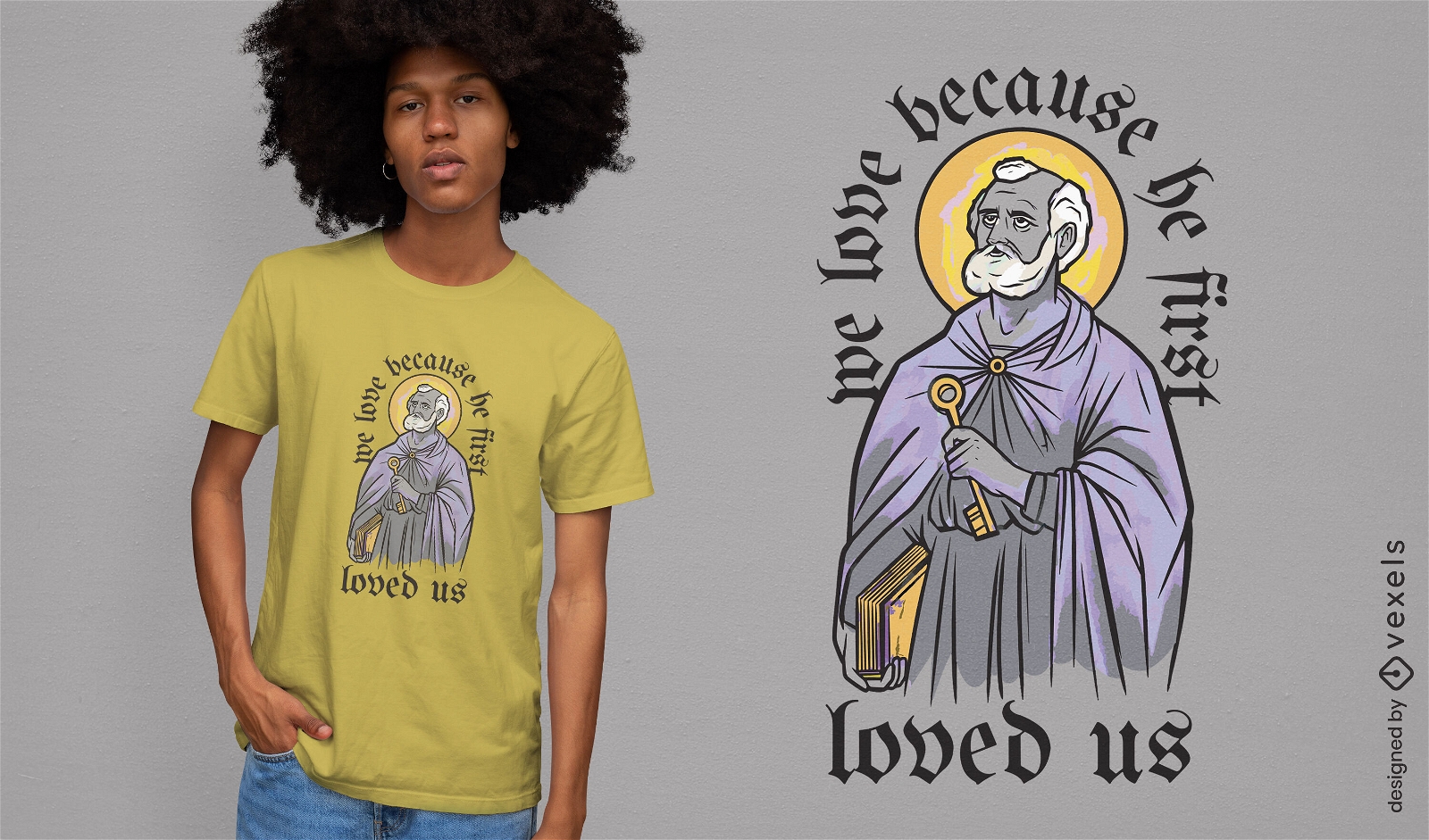 Design de camiseta com citações de amor santo