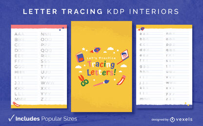 Rastreamento de letras para crianças KDP design de interiores