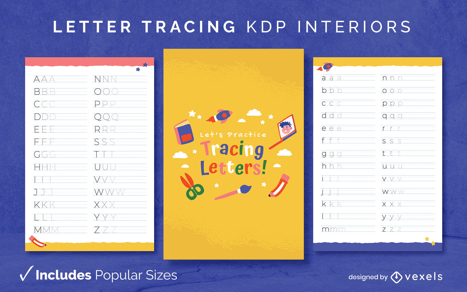 Rastreamento de letras para crianças KDP design de interiores