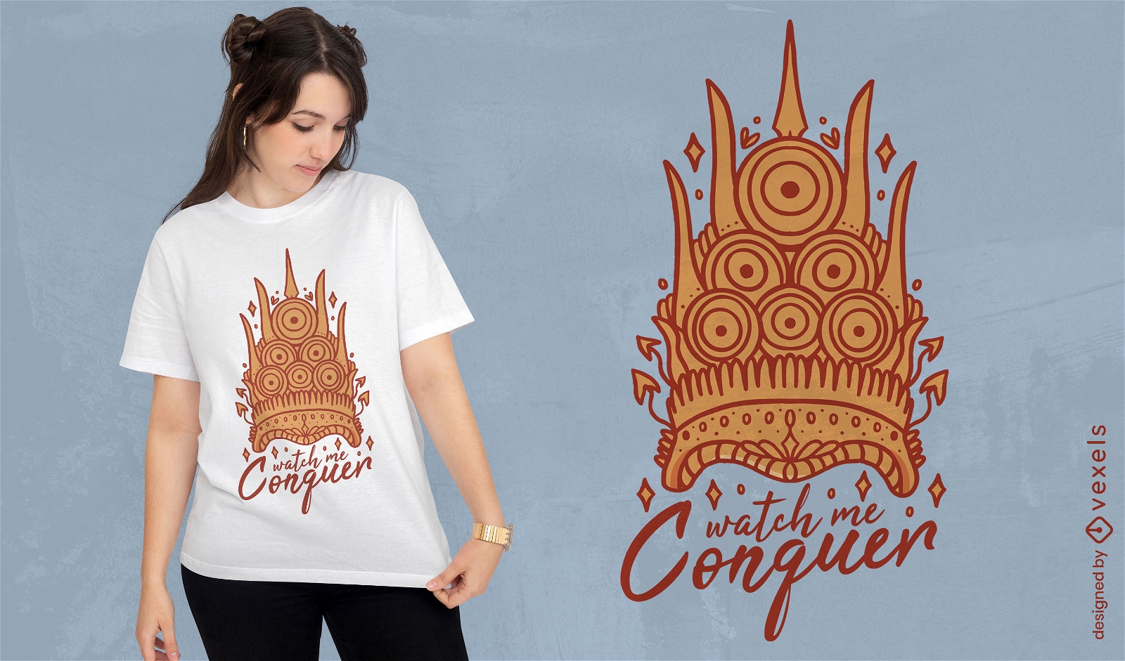 Assista-me conquistar o design da camiseta da coroa cambojana