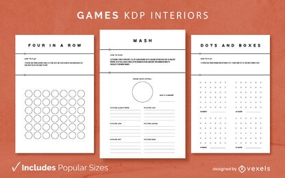 Conjunto de jogos kdp design de interiores